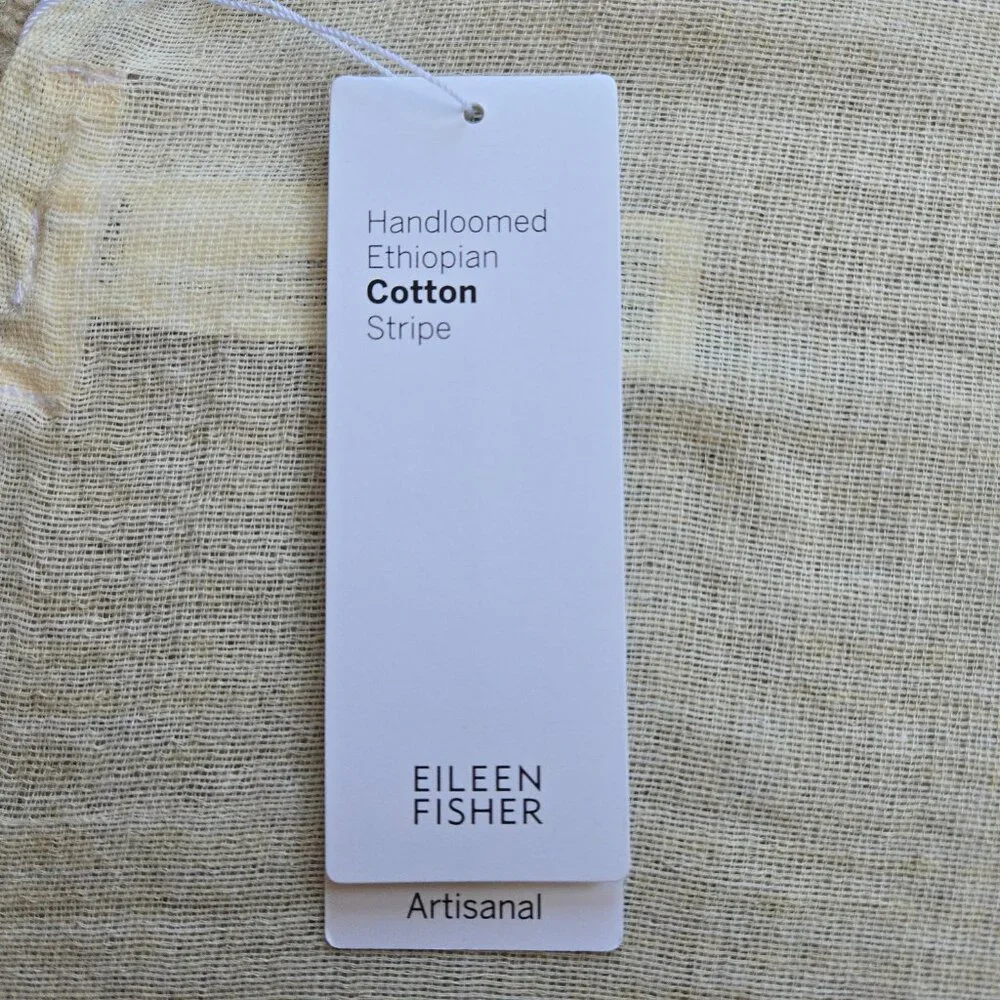 NWT Eileen Fisher Handloomed Ethiopian Artisan Cotton Scarf